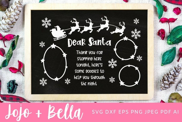 Dear Santa SVG, Christmas Plate SVG, Christmas SVG, Christmas Gift png, Christmas Plate DXFg, Christmas Svgs, Christmas Ornament svg, Christmas Sign Svg SVG Jojo&Bella 