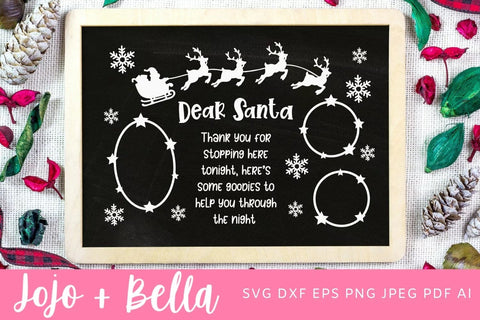 Dear Santa SVG, Christmas Plate SVG, Christmas SVG, Christmas Gift png, Christmas Plate DXFg, Christmas Svgs, Christmas Ornament svg, Christmas Sign Svg SVG Jojo&Bella 