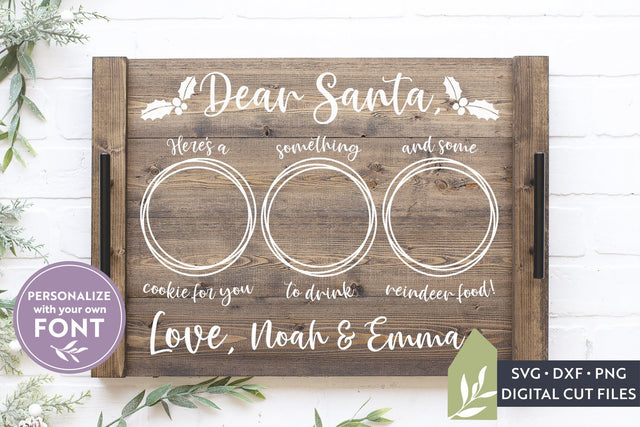 Dear Santa SVG Files | Farmhouse Christmas Milk and Cookies Tray SVG SVG LilleJuniper 