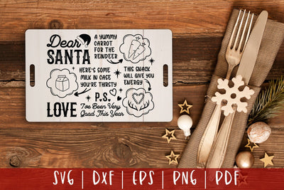 Dear Santa Tray SVG | Christmas Tray SVG SVG CraftLabSVG 