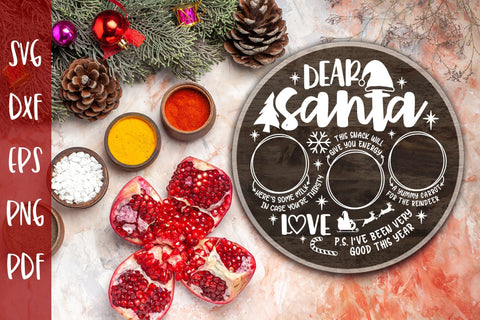 Dear Santa Tray SVG, Milk and Cookies Christmas SVG SVG CraftLabSVG 