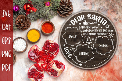Dear Santa Tray SVG - Milk and Cookies Christmas SVG SVG CraftLabSVG 