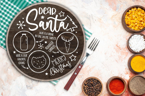 Dear Santa Tray SVG - Milk and Cookies Christmas SVG SVG CraftLabSVG 