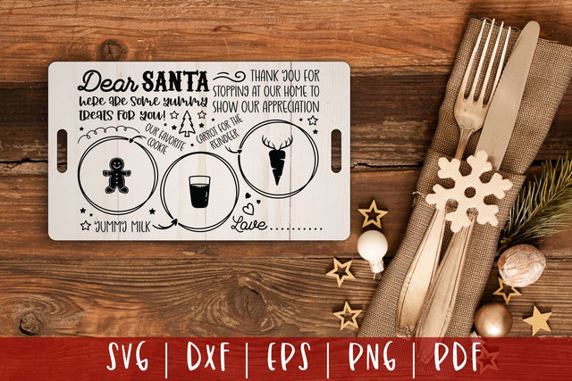 Dear Santa Tray SVG - Milk and Cookies Christmas SVG SVG CraftLabSVG 