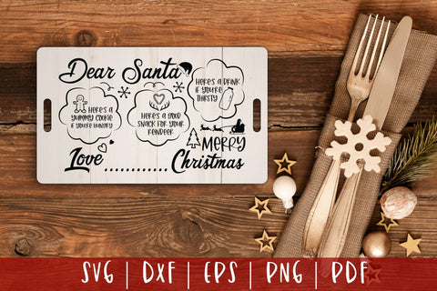 Dear Santa Tray SVG | Milk and Cookies Christmas SVG SVG CraftLabSVG 