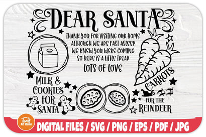 Dear santa tray svg | milk and cookies svg | reindeer Svg | carrot for rudolph svg SVG TonisArtStudio 