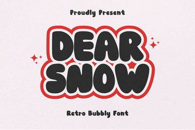 Dear Snow - Retro Bubbly Font Font Masyafi Studio 