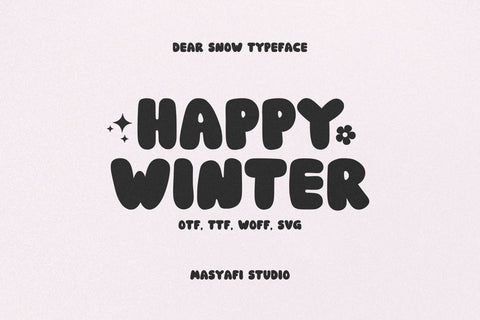 Dear Snow - Retro Bubbly Font Font Masyafi Studio 