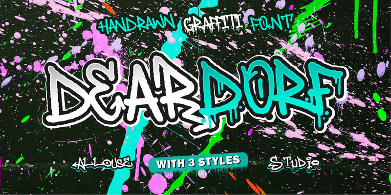Deardorf - Graffiti Family Font Allouse.Studio 