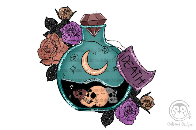 Death Magic Bottle Sublimation Design SVG LAM HOANG THUY 
