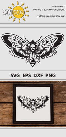Death Moth SVG | Death Moth with Crescent SVG SVG CutsunSVG 