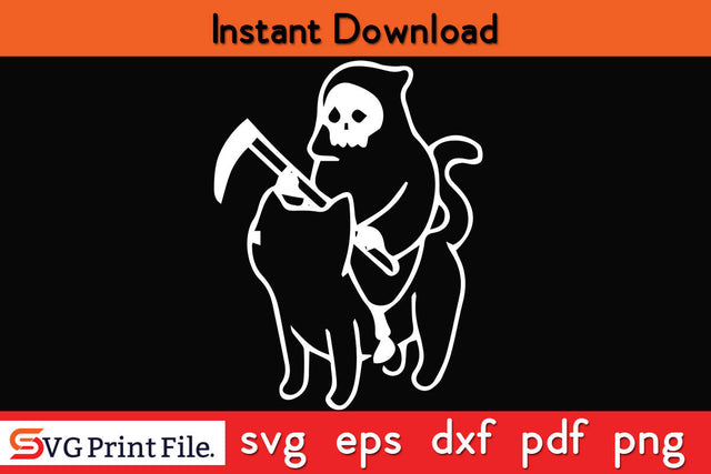 Death Rides A Black Cat Halloween SVG PNG Cut File SVG SVG Print File 