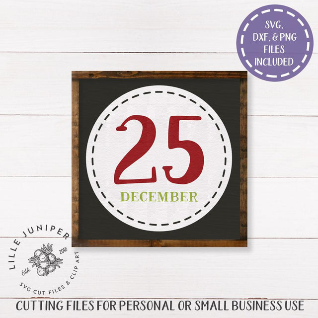 December 25 SVG | Christmas SVG | Farmhouse Sign Design SVG LilleJuniper 