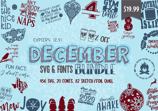 December SVG & Fonts Bundle Bundle So Fontsy Design Shop 