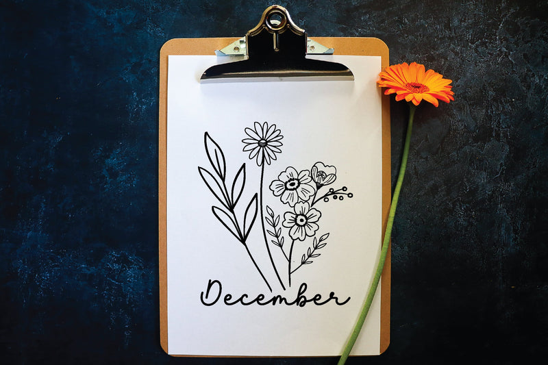 december wildflower svg design So Fontsy