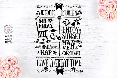 Deck Rules - Deck Sign Cut File SVG Graphic House Design 