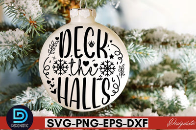Deck the halls ,Christmas Round Sign SVG Design SVG DESIGNISTIC 