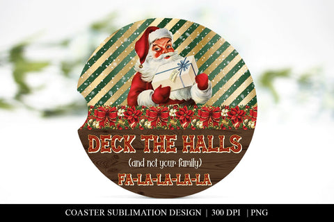 Deck The Halls Funny Car Coaster Sublimation PNG Sublimation BijouBay 