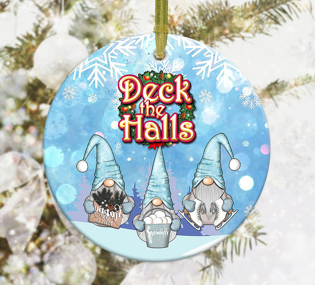 Deck the Halls Gnome Ornament Png, Round Christmas Ornament, PNG Instant Download, Xmas Ornament Sublimation Designs Downloads Sublimation CaldwellArt 