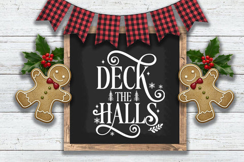 Deck the Halls I Christmas Door Sign SVG SVG Happy Printables Club 