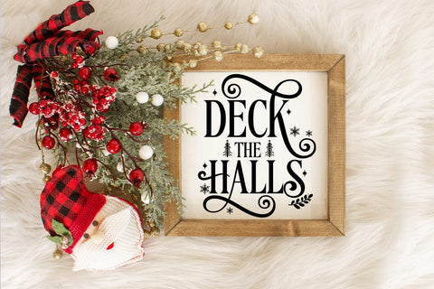 Deck the Halls I Christmas Door Sign SVG SVG Happy Printables Club 