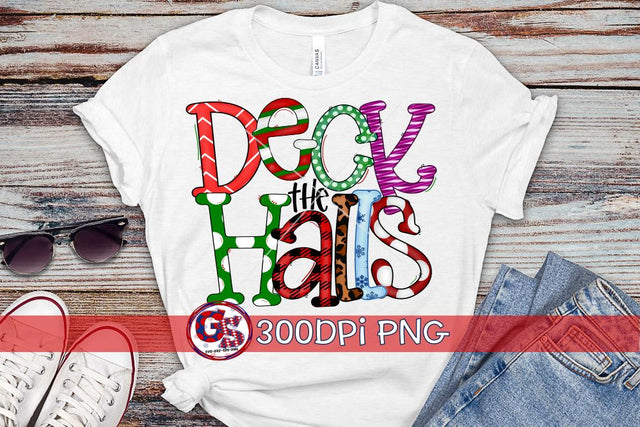 Deck the Halls PNG for Sublimation Sublimation Greedy Stitches 