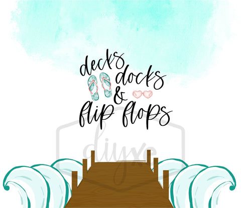 Decks, Docks & Flip Flops | 20oz Tumbler | Summer Sublimation Sublimation DIYxe Designs 