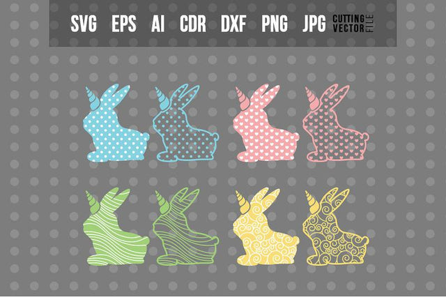 Decorative Bunny Unicorn - Bundle SVG VectorSVGdesign 