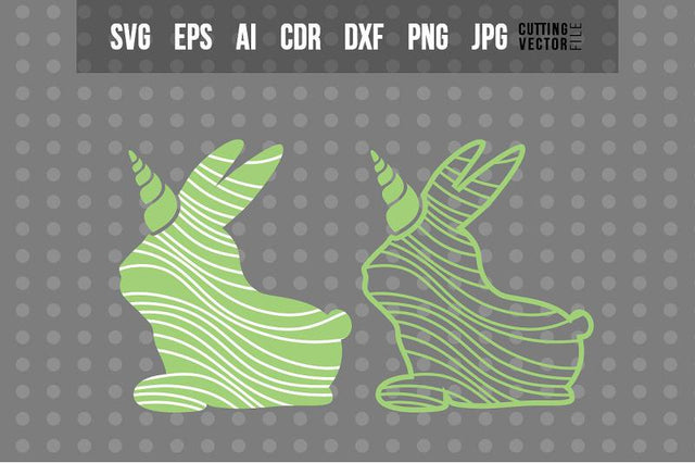 Decorative Bunny Unicorn - SVG SVG VectorSVGdesign 