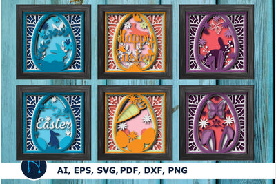 Decorative Easter Day Shadow Box bundle SVG MD JOYNAL ABDIN 