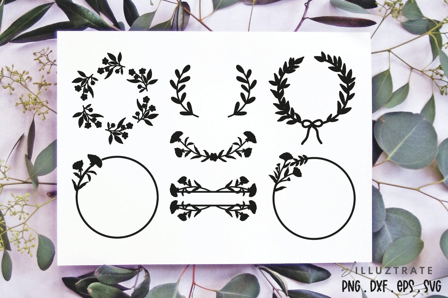 Floral Wreathe Monogram Frame #2 SVG - Free SVG files