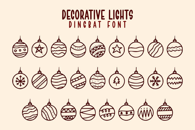 Decorative Lights - Christmas Dingbat Font Masyafi Studio 