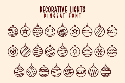 Decorative Lights - Christmas Dingbat Font Masyafi Studio 