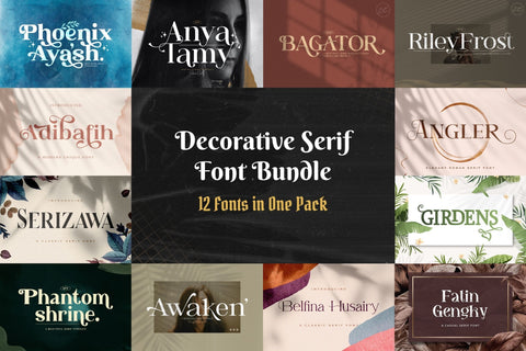 Decorative Serif Font Bundle Font StringLabs 