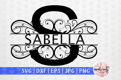 Decorative Split Alphabet Monogram - Svg EPS DXF PNG File SVG CoralCutsSVG 