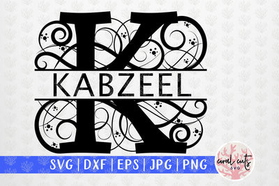 Decorative Swirls Split Alphabet Monogram - Svg EPS DXF PNG File SVG CoralCutsSVG 