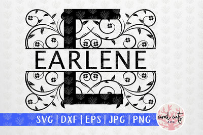 Decorative Swirls Split Letter Monogram - Svg EPS DXF PNG File SVG CoralCutsSVG 