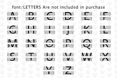 Decorative Swirls Split Letter Monogram - Svg EPS DXF PNG File SVG CoralCutsSVG 