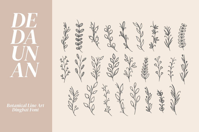 Dedaunan - A Botanical Dingbat Font Font Masyafi Studio 