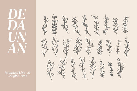 Dedaunan - A Botanical Dingbat Font Font Masyafi Studio 