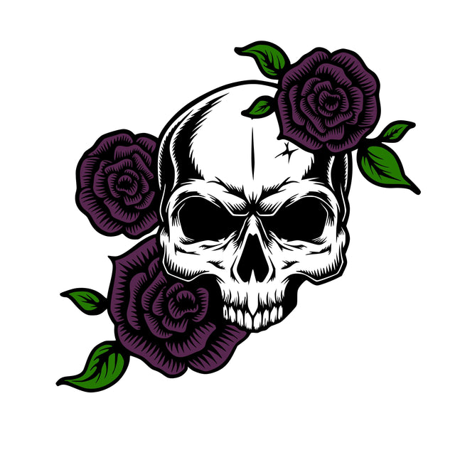 Deep purple skull Rose Download png Cut File, download, Day of the dead, skull png, Cricut silhouette, Skull Clip art download Sublimation Whitetailcrafts 