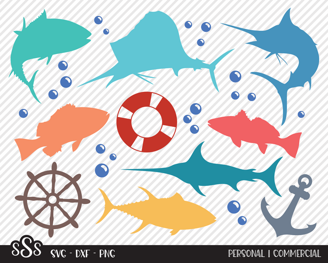 Deep Sea Fish Bundle | Outdoor SVG SVG Texas Southern Cuts 