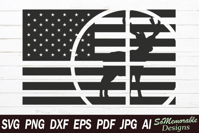 Deer And American Flag SVG SoMemorableDesigns 