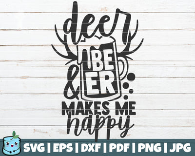 Deer And Beer Makes Me Happy SVG MintyMarshmallows 