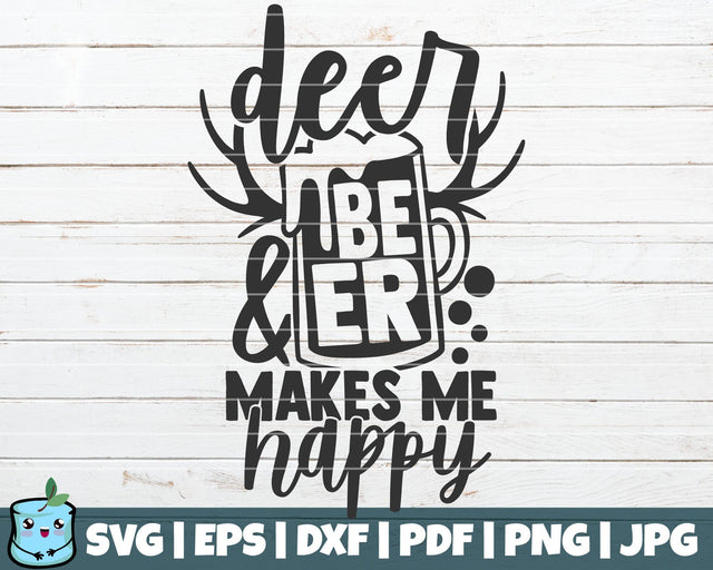 Deer And Beer Makes Me Happy SVG MintyMarshmallows 