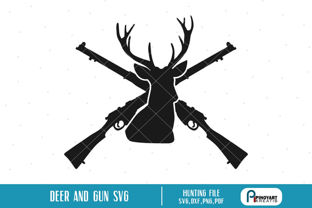 Deer and Cross Rifle svg SVG Pinoyart Kreatib 