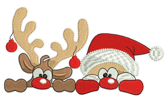 Deer and Santa Embroidery Designs, Christmas Embroidery Design Embroidery/Applique DESIGNS NextEmbroidery 