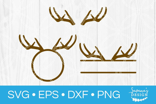 Deer Antler Monogram Bundle SVG SavanasDesign 