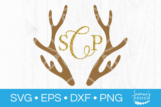 Deer Antler Monogram SVG SVG SavanasDesign 