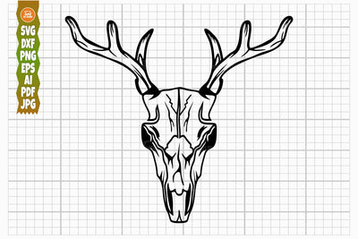 Deer Antler Skull SVG, Deer Hunting Svg, Deer Head SVG TonisArtStudio 